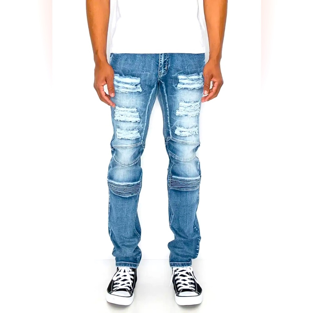 Moto Biker Denim Jeans